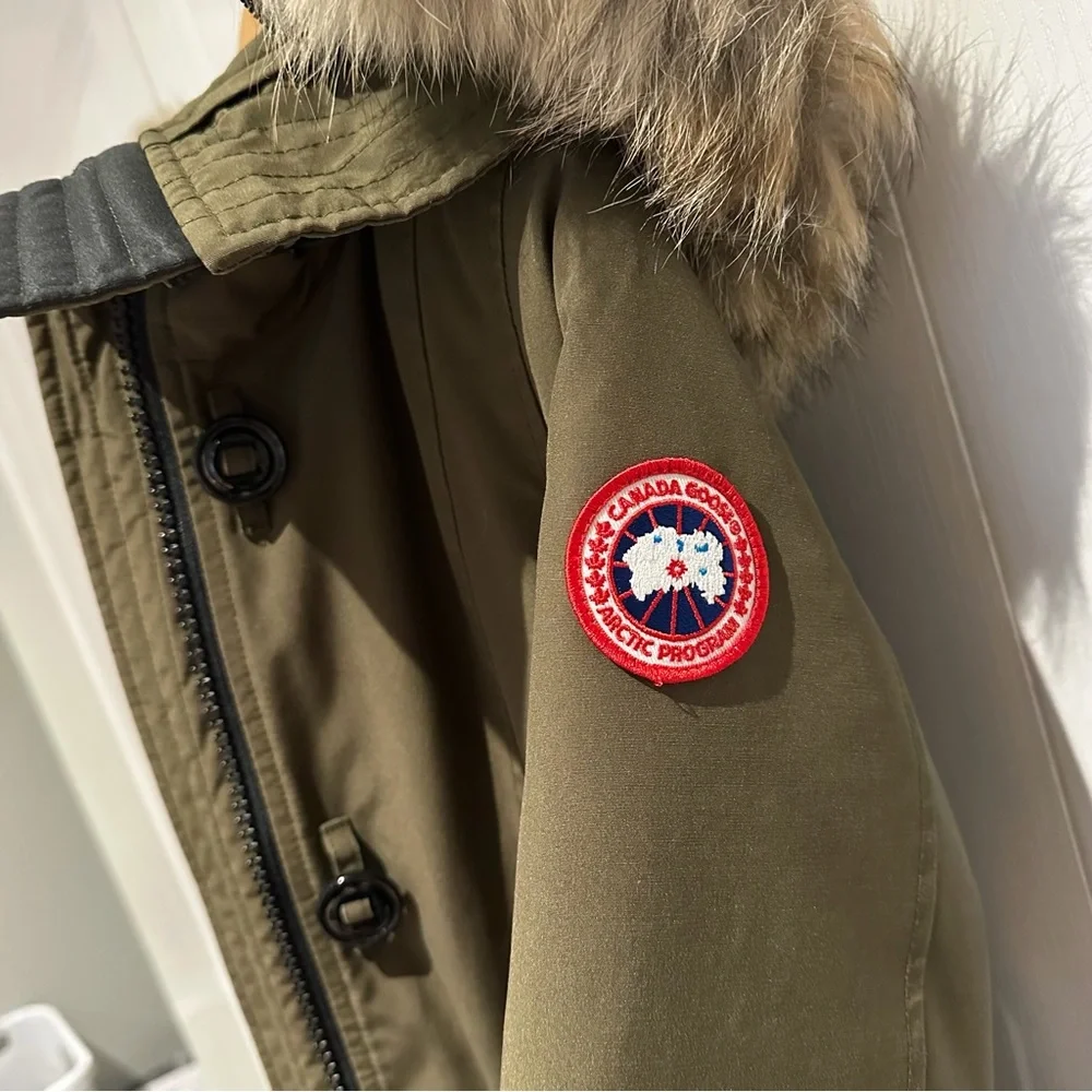 Canada Goose Olive Parka with Fur Trim - Picture 10 of 12